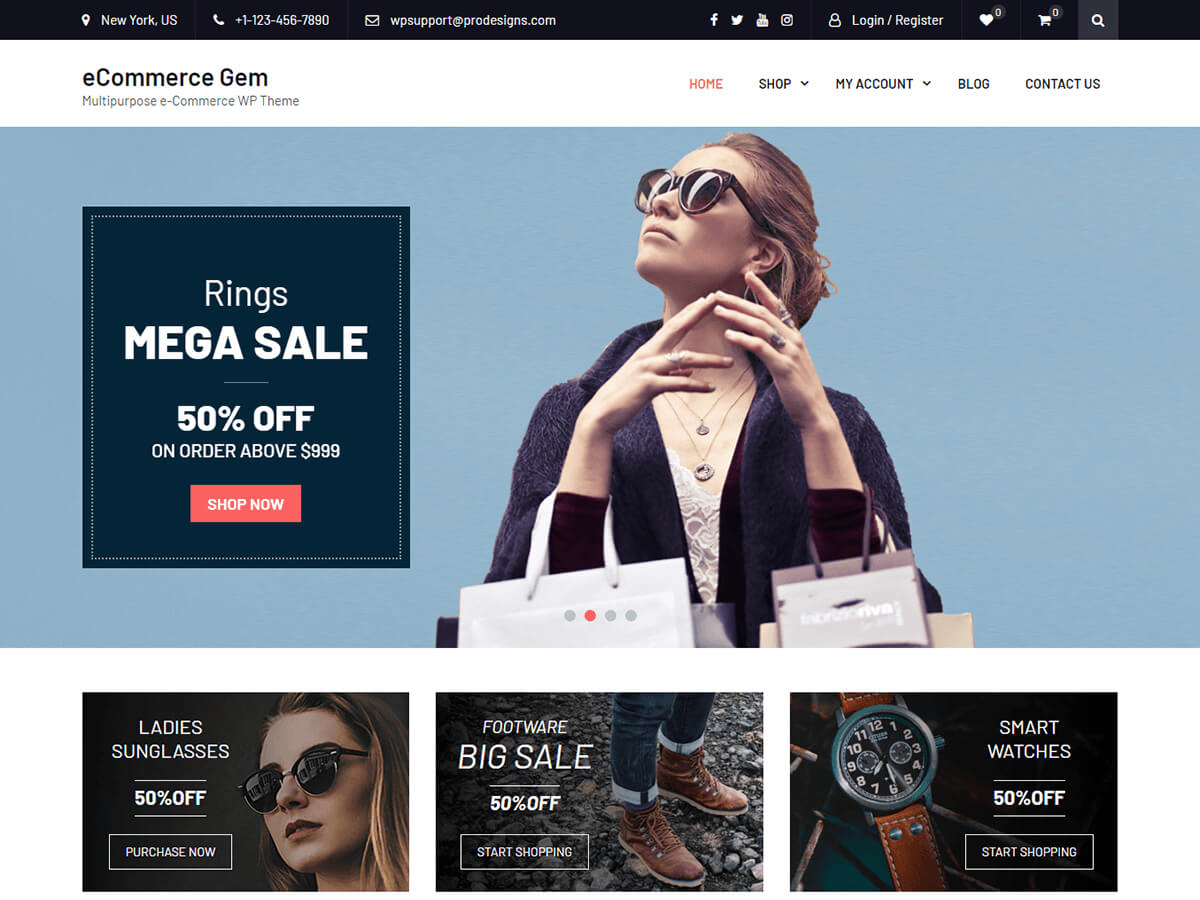 eCommerce Gem WooCommerce Theme Free