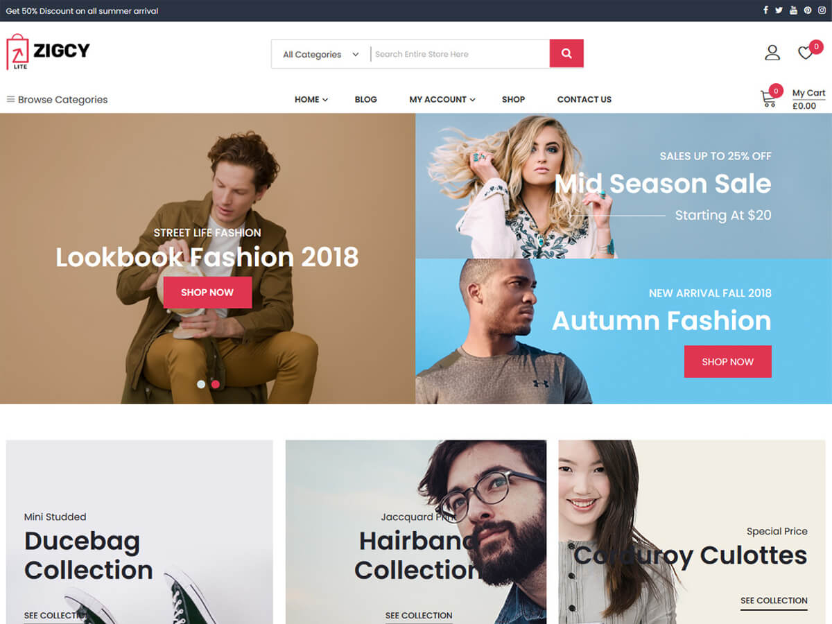 Zigcy Lite WooCommerce Theme Free